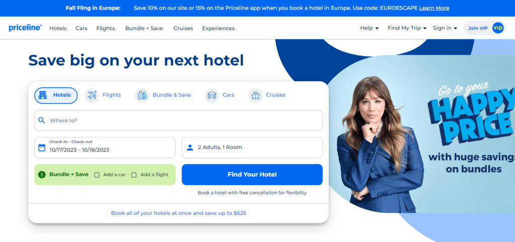 Priceline (Best App For Hotel Deals)