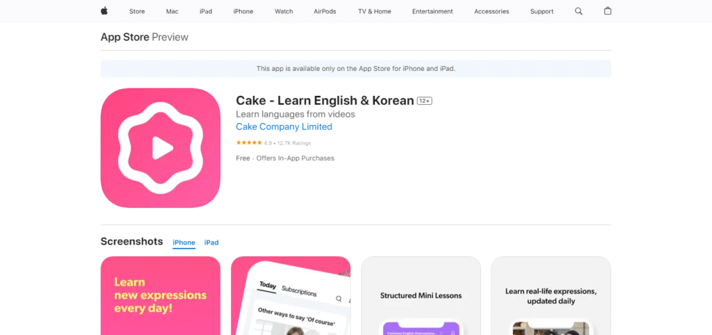 Cake – Learn English & Korean