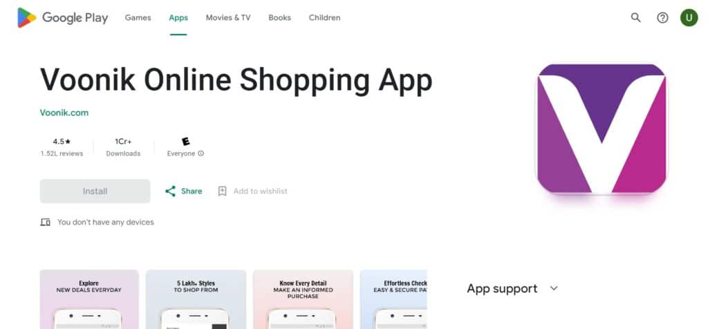 Voonik (Best Saree Shopping App)