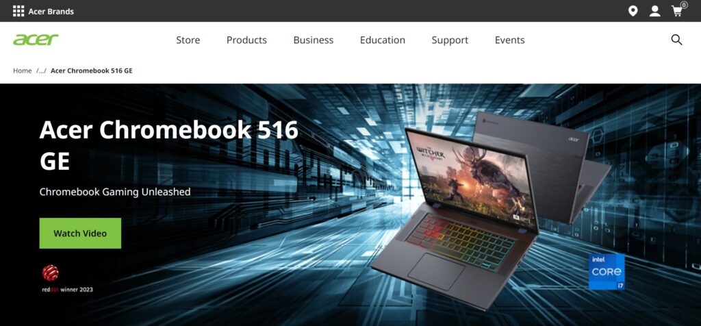 Acer Chromebook 516 GE (Best Budget Gaming Laptop)