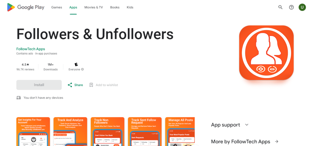Followers & Unfollowers (Best Unfollow App For Instagram)