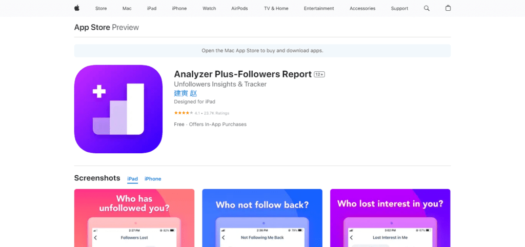 Analyzer Plus-Followers Report (Best Unfollow App For Instagram)