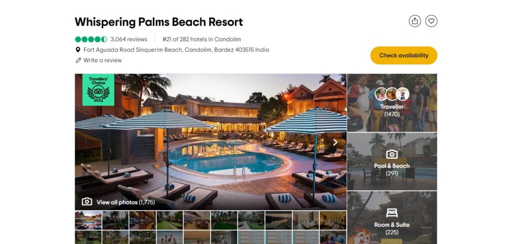 Whispering Palms Beach Resort, Candolim