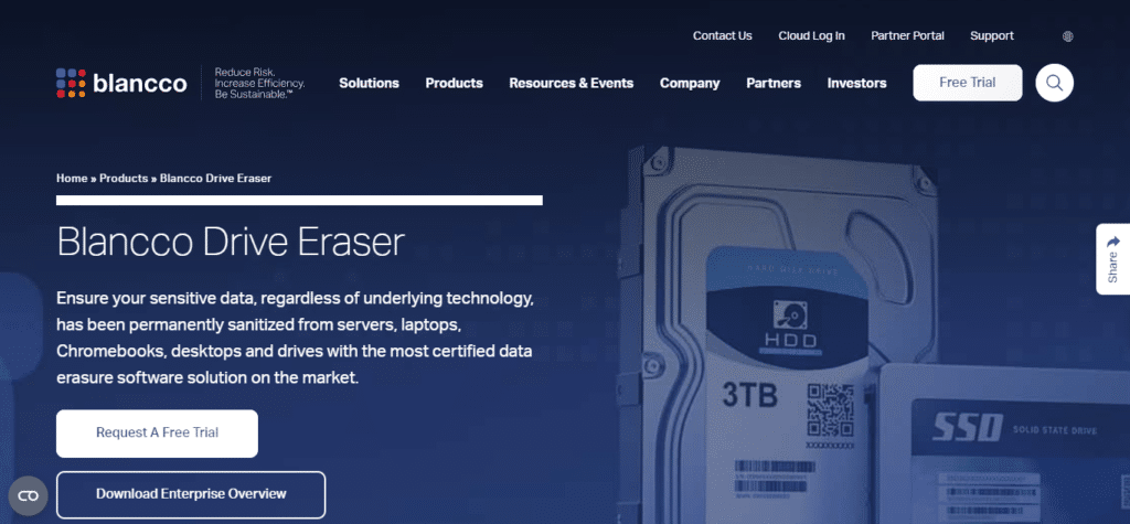Blancco Drive Eraser (Best Software For Wiping Hard Drive)