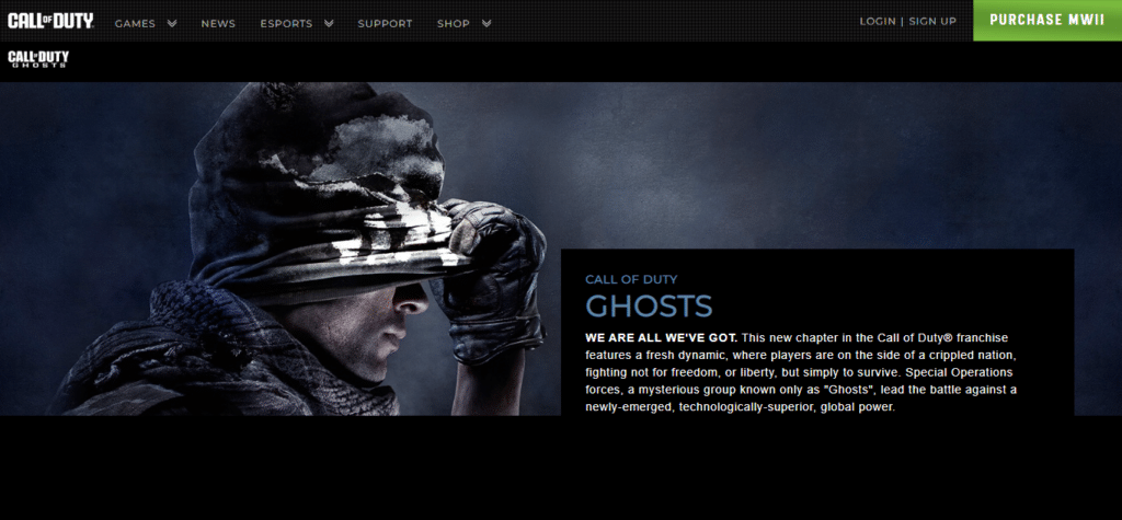 Call of Duty: Ghosts (Best Games Like Half-Life)