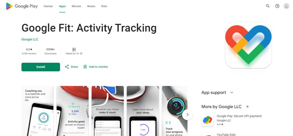 1. Google Fit: Activity Tracking (Best Health Tracking Apps)