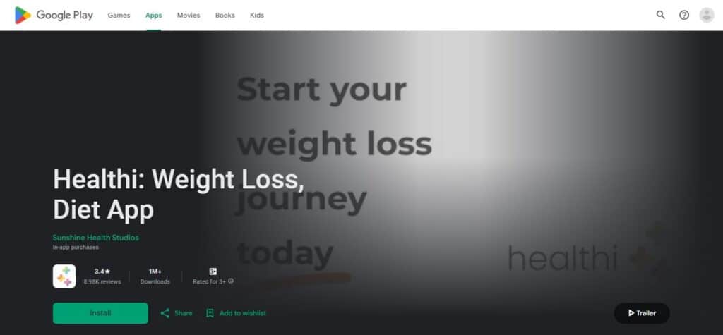 20. Healthi: Weight Loss, Diet App (Best Health Tracking Apps)