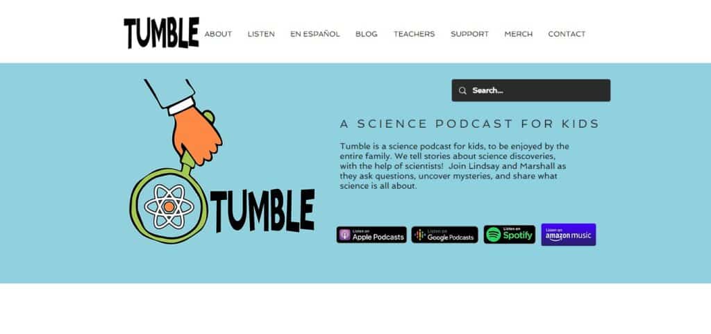 Tumble science podcast for kids