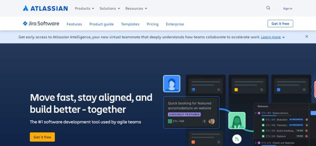 1. Jira Software (Best Product Management Software for Modern Apps)