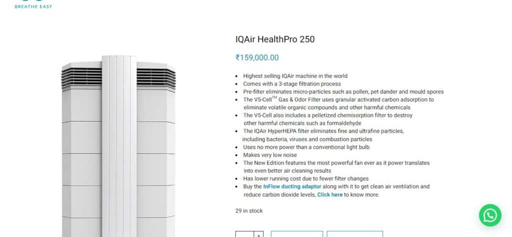 18. IQAir HealthPro Plus Air Purifier
