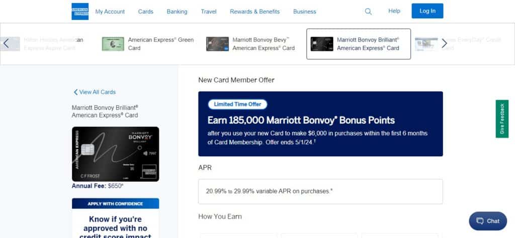 14. Marriott Bonvoy Brilliant™ American Express® Card